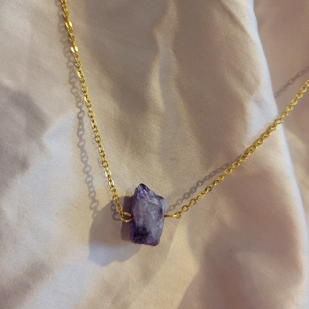 Brand new purple rock necklace